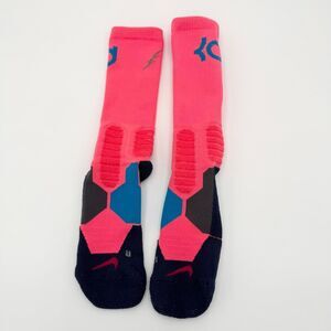 Nike Elite KD Basketball Socks Pink Teal Navy - Women’s US Large